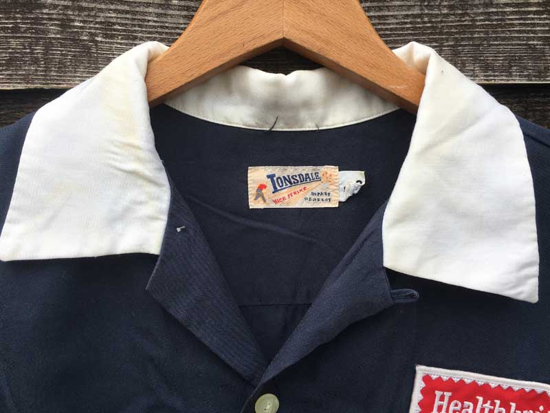 Vintage Used LONSDALE /Bowling Shirts Yf[̃{[OVc Healthknit