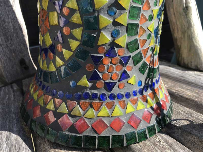 新品 Mosaic Lamp、幻想的なインドの吊り下げ式 モザイクランプ ベル型 Large 直径19cm