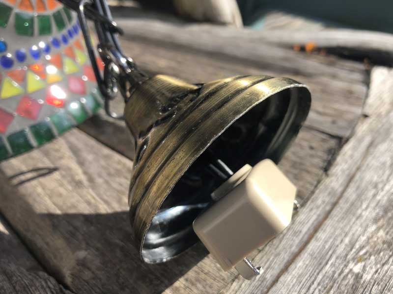 新品 Mosaic Lamp、幻想的なインドの吊り下げ式 モザイクランプ ベル型 Large 直径19cm