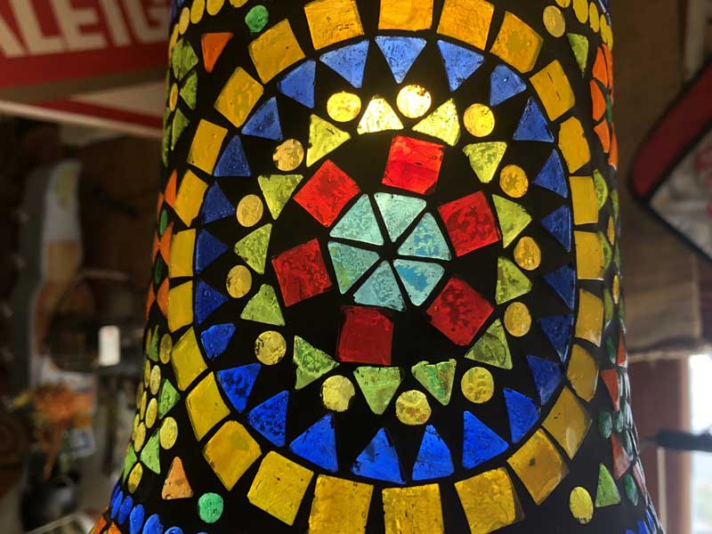 新品 Mosaic Lamp、幻想的なインドの吊り下げ式 モザイクランプ ベル型 Large 直径19cm