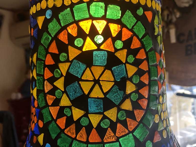新品 Mosaic Lamp、幻想的なインドの吊り下げ式 モザイクランプ ベル型 Large 直径19cm