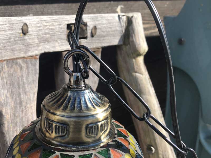 新品 Mosaic Lamp、幻想的なインドの吊り下げ式 モザイクランプ ベル型 Large 直径19cm