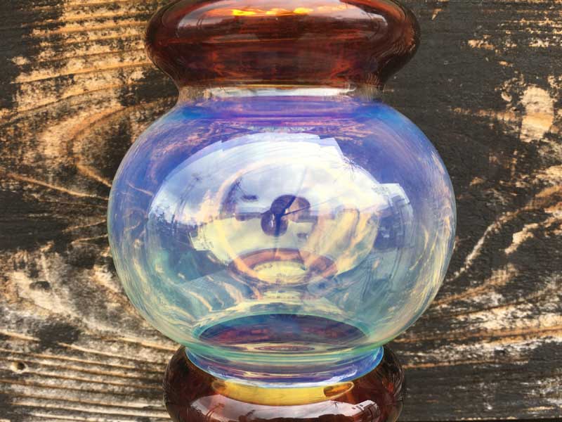 Vi Send Up Art Glass Incense Burner/Hang Pendulum Amber A[gKX̂