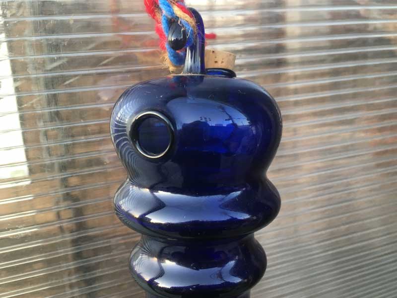 Vi Send Up Art Glass Incense Burner/Blue A[gKX̐CZXo[i[ 