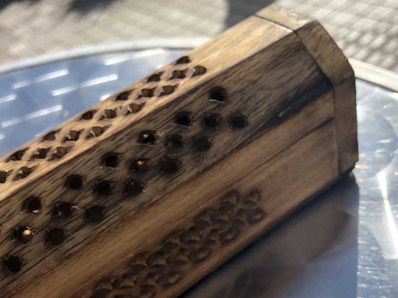 �C���h�̃}���S�[�E�b�h�̂�������&�������� 6�p�`�@�����^ Mango Wood Incense Stand & Incense Case 