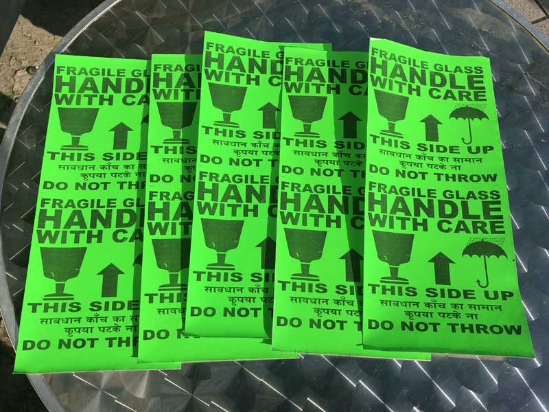 FRAGILE �t���W���C�� �C���h�̉�ꕨ���� �V���N�v�����g�̃X�e�b�J�[ 2x5�� set 