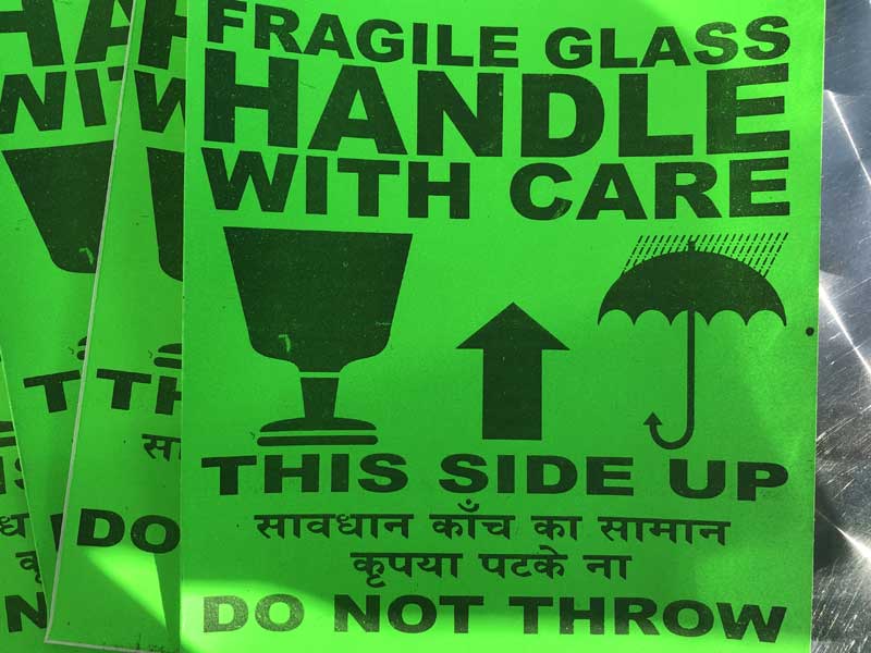 FRAGILE �t���W���C�� �C���h�̉�ꕨ���� �V���N�v�����g�̃X�e�b�J�[ 2x5�� set 