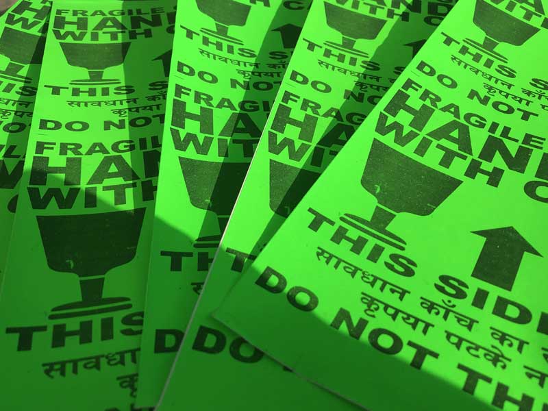 FRAGILE �t���W���C�� �C���h�̉�ꕨ���� �V���N�v�����g�̃X�e�b�J�[ 2x5�� set 