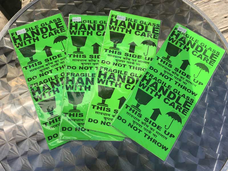 FRAGILE �t���W���C�� �C���h�̉�ꕨ���� �V���N�v�����g�̃X�e�b�J�[ 2x5�� set 